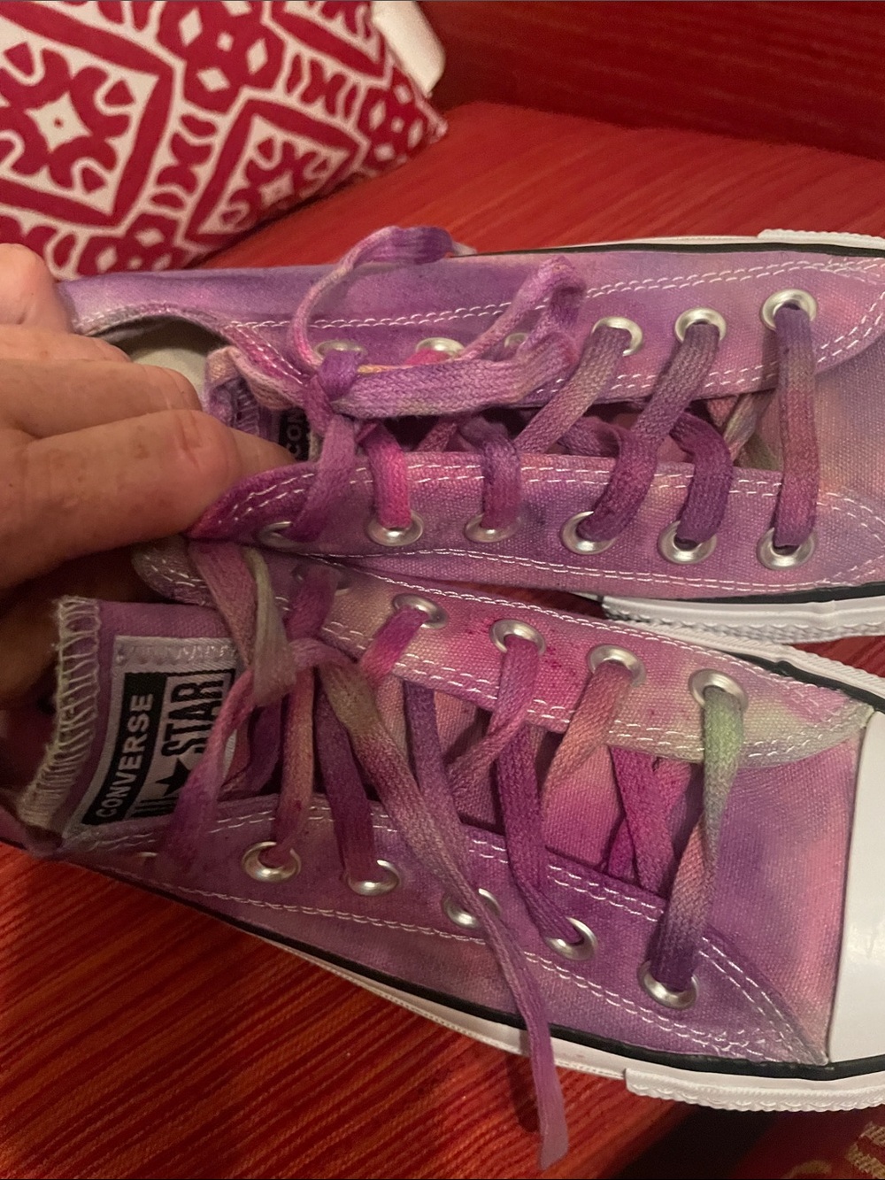 Purple Tie-Dye Low-Top Canvas sneakers - Picture 14 of 17
